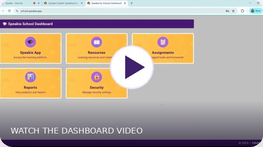 Play the Speakia teacher dashboard demonstration